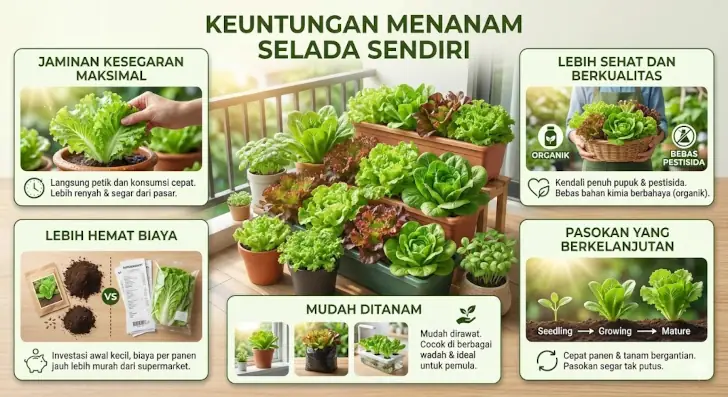 keuntungan menanam selada