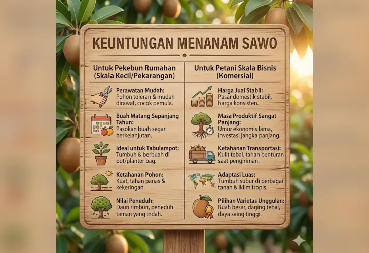 keuntungan menanam sawo