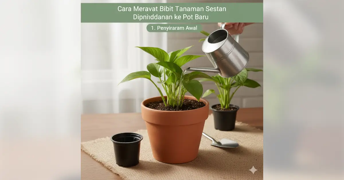 cara merawat bibit tanaman setelah dipindahkan ke pot baru