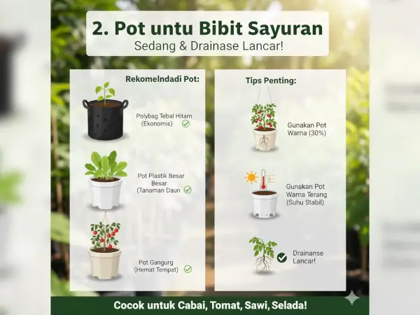 Rekomendasi Pot Terbaik untuk Bibit Buah, Sayuran, dan Tanaman Hias 4 pot untuk sayuran