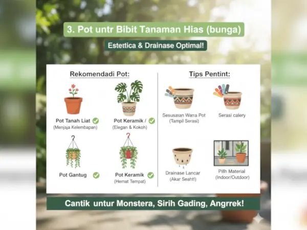 Rekomendasi Pot Terbaik untuk Bibit Buah, Sayuran, dan Tanaman Hias 5 pot untuk tanaman hias