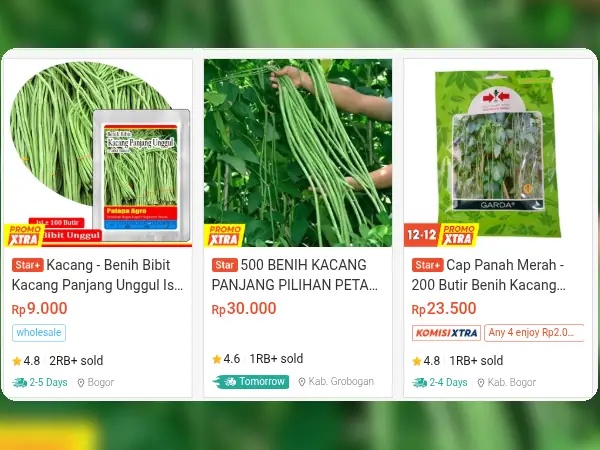 sayuran cepat panen Kacang Panjang