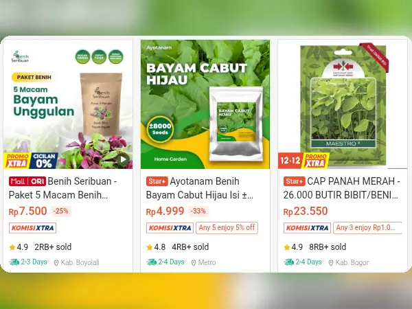 sayuran dataran rendah Bayam